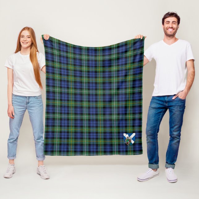 Campbell Argyll Ancient Plaid Scotts Campbell Argy Fleece Blanket (In Situ)