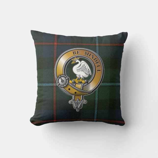 Campbell Cawdor Tartan & Badge Cushion (Front)