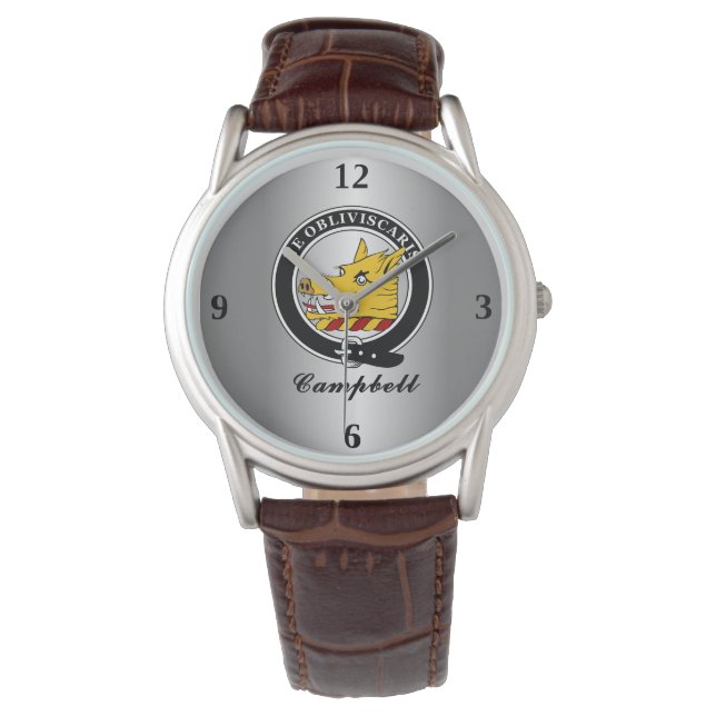 Campbell Clan Badge Personalised Watch (Front)