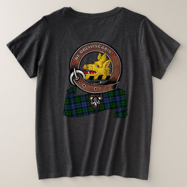 Campbell Clan Badge Plus Size T-Shirt (Design Back)