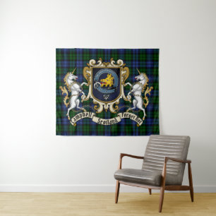 Campbell Clan Badge & Tartan Tapestry