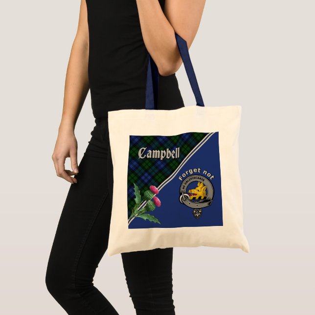 Campbell Clan Badge & Tartan Tote Bag (Front (Product))