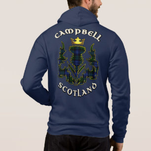 Campbell Clan Badge & Tartan w/Motto Hoodie