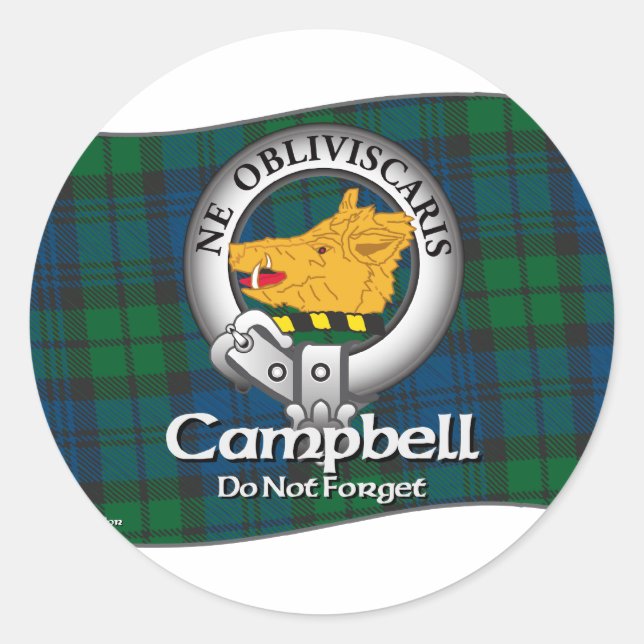Campbell Clan Classic Round Sticker (Front)