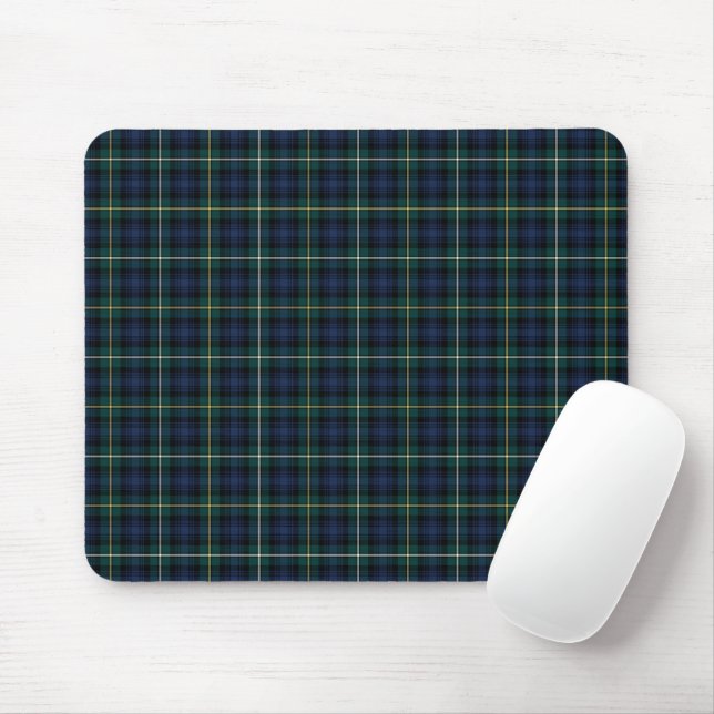 Campbell Clan Tartan Navy Blue Plaid Mouse Pad (With Mouse)