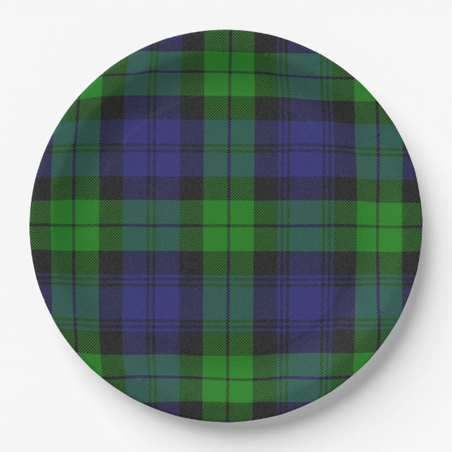 Campbell Clan Tartan Plaid Black Watch Paper Plate (Front)