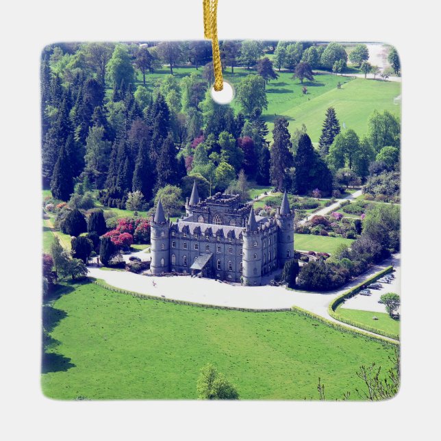 Campbell Clan's Castle Christmas Ceramic Ornament (Front)