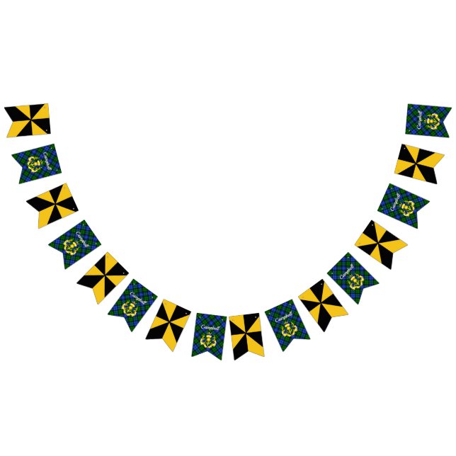 Campbell Coat of Arms Shield & Tartan  Bunting (All)