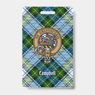 Campbell Crest over Dress Tartan ID Badge