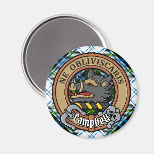 Campbell Crest over Dress Tartan Magnet