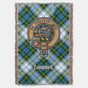 Campbell Crest over Dress Tartan Throw Blanket