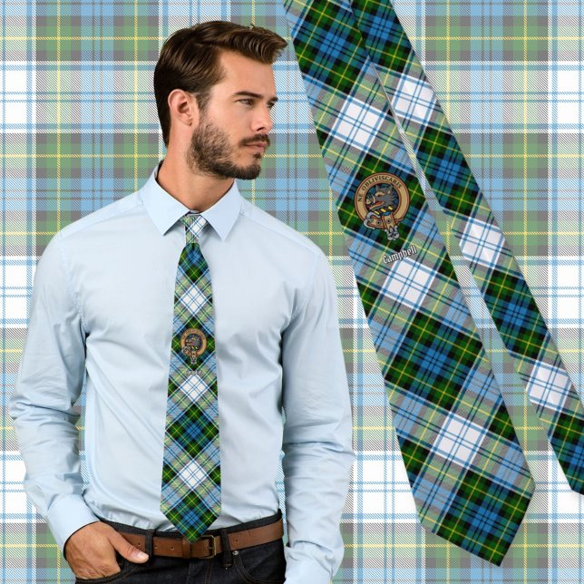 Campbell Crest over Dress Tartan Tie (Creator Uploaded)