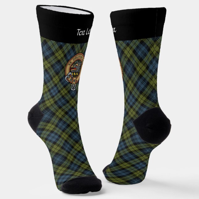 Campbell Crest over Tartan Socks (Angled)