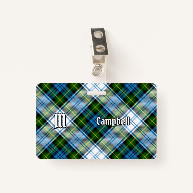 Campbell Dress Tartan ID Badge (Front with Clip)