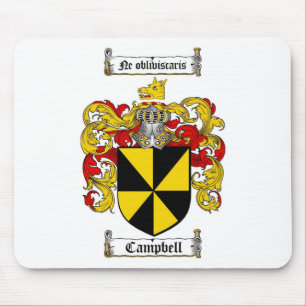 CAMPBELL FAMILY CREST - CAMPBELL COAT OF ARMS MOUSE PAD