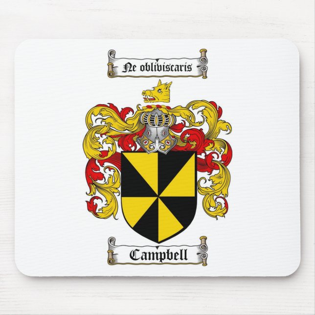 CAMPBELL FAMILY CREST -  CAMPBELL COAT OF ARMS MOUSE PAD (Front)