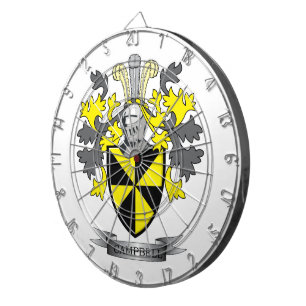 Campbell Family Crest Coat of Arms Dartboard