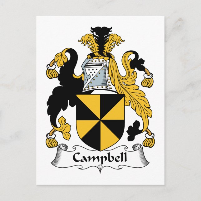 Campbell Family Crest Postcard (Front)