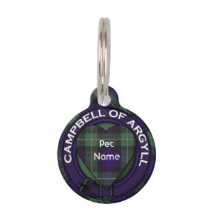 Campbell of Argyll clan Plaid Scottish tartan Pet Tag