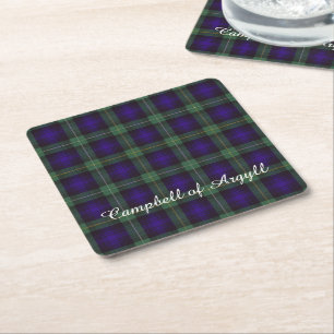 Campbell of Argyll clan Plaid Scottish tartan Square Paper Coaster
