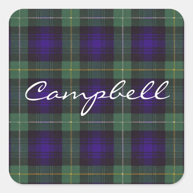 Campbell of Argyll Scottish clan tartan - Plaid Square Sticker (Front)
