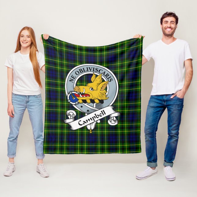 Campbell Of Breadalbane Modern Clan Badge Tartan P Fleece Blanket (In Situ)