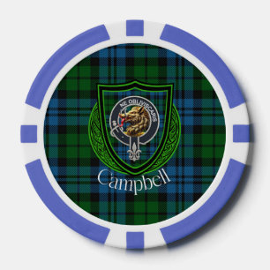 Campbell Scottish Clan Tartan & Crest Poker Chips