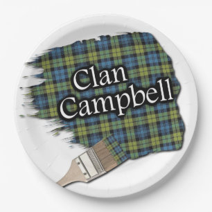 Campbell Scottish Tartan Paint Brush Paper Plate