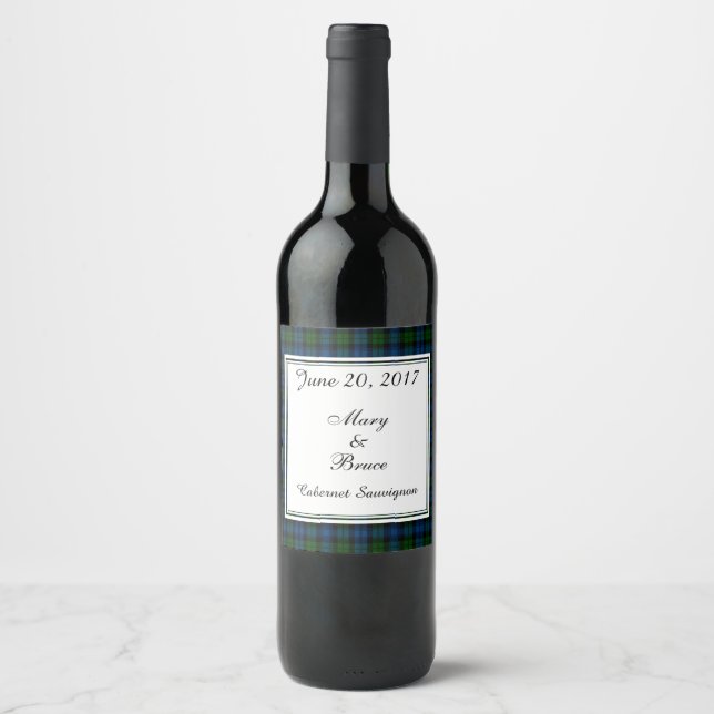 Campbell Scottish Wedding Wine Label (Front)