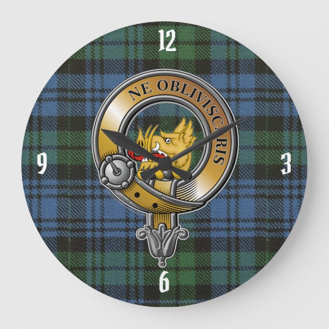 Campbell Tartan & Badge Large Clock (Front)