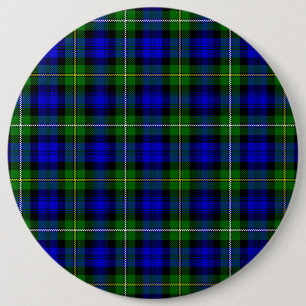 Campbell tartan blue green plaid 6 cm round badge