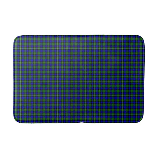 Campbell tartan blue green plaid bath mat (Front)