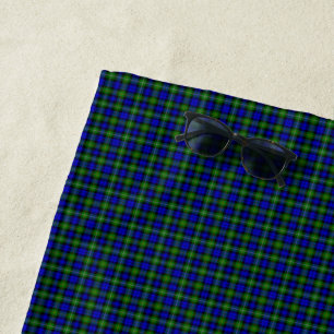 Campbell tartan blue green plaid beach towel