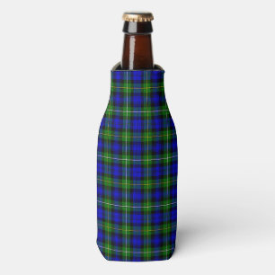 Campbell tartan blue green plaid bottle cooler