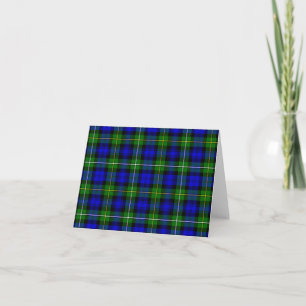 Campbell tartan blue green plaid card