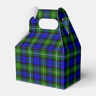 Campbell tartan blue green plaid favour box