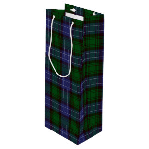 Campbell Tartan Green Plaid Wine Gift Bag