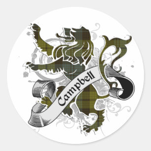 Campbell Tartan Lion Classic Round Sticker