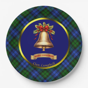 Campbell Tartan Personalised Christmas Paper Plate