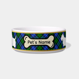 Campbell Tartan Scottie Dog Personalized Bowl