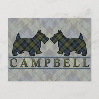 Campbell Tartan Scottie Dogs Postcard