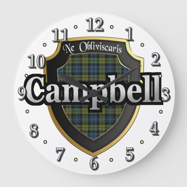 Campbell Tartan Scottish Dream Clock (Front)