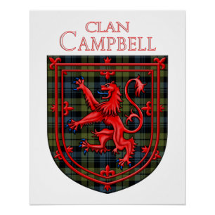 Campbell Tartan Scottish Plaid Lion Rampant Poster