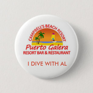 Campbell's Beach Resort, I Dive With Al 6 Cm Round Badge