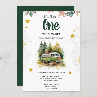 Camper 1st Birthday Camping Invitation