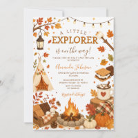 Camper A Little Explorer Baby Shower Fall Autumn
