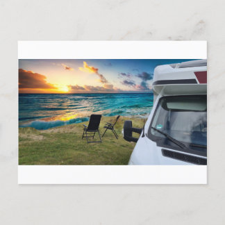 camper at the sea Coffee Postcard