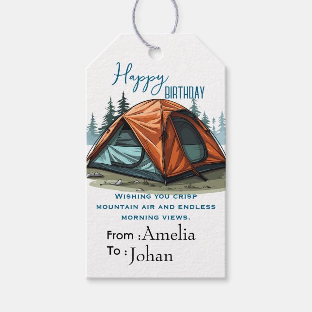Camper Birthday  Gift Tags (Front)