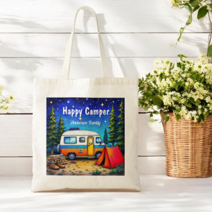 Camper Blue Green Watercolor Campervan  Tote Bag