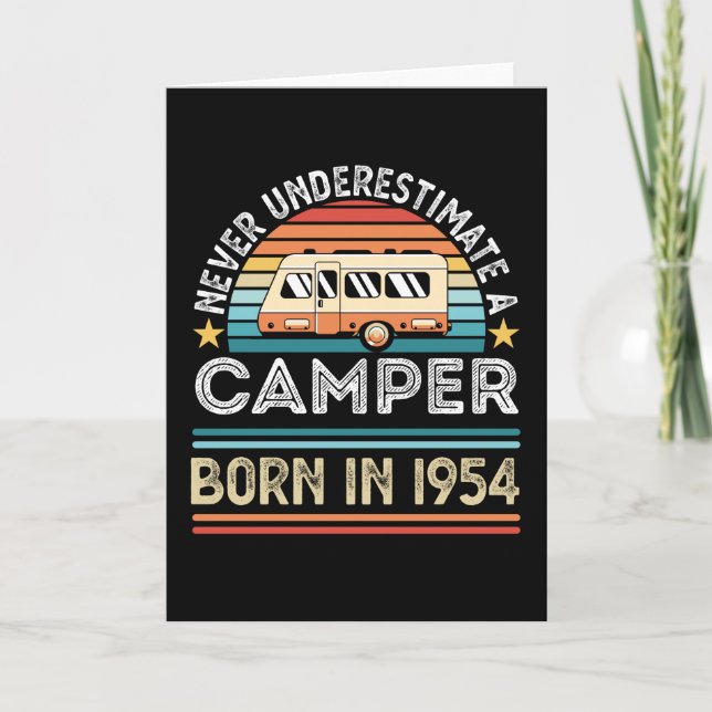 Camper born 1954 70th Birthday camping Gift Card (Front)
